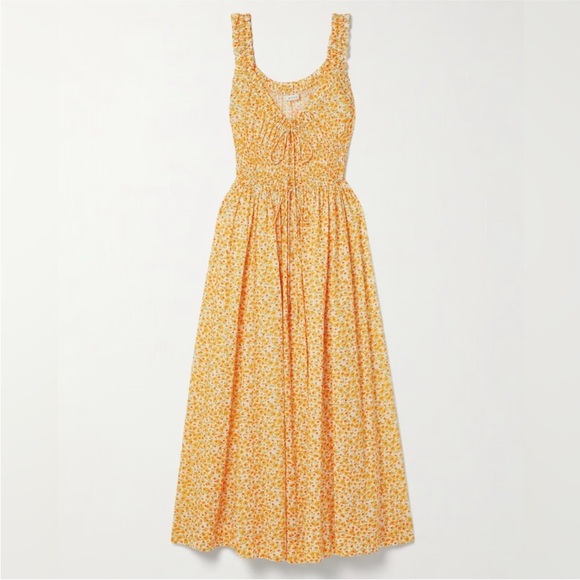 NWT Doen Emmaretta Dress in Clementine Daisy Fields - Picture 4 of 10